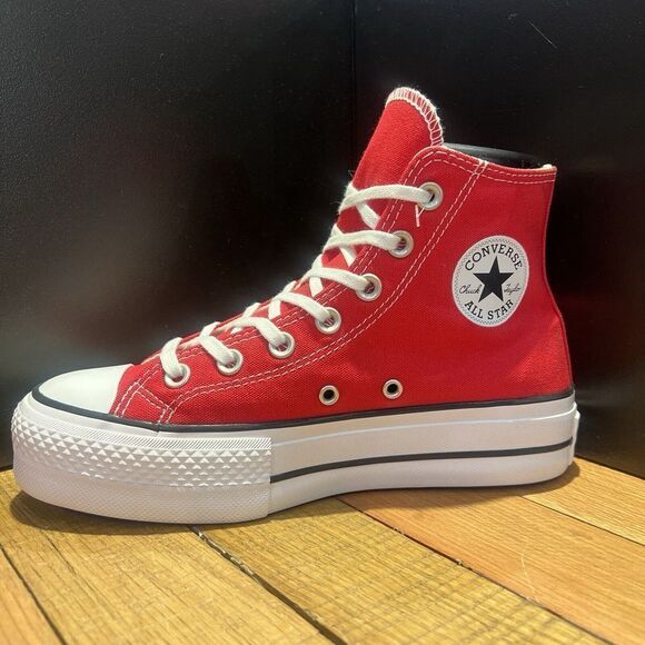 New Red Converse Chuck Taylor All Star Lift Women's Platform High Top Sneakers - Picture 1 of 5